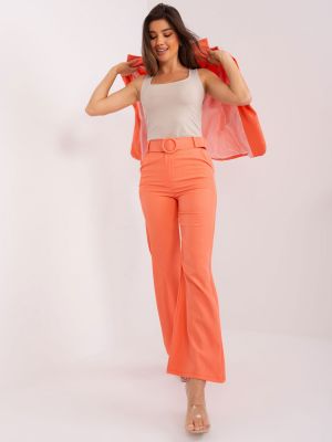 Ukrojena obleka z žepi Fashionhunters oranžna
