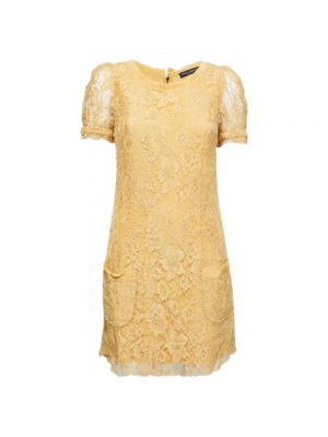 Sukienka koronkowa Dolce & Gabbana Pre-owned żółta