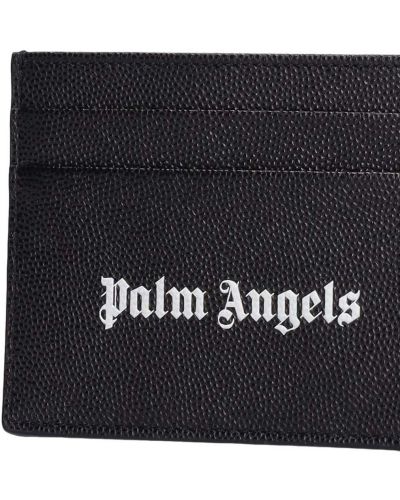 Portefeuille en cuir à imprimé Palm Angels noir
