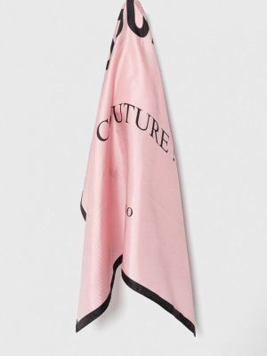 Розовый шелковый платок Moschino