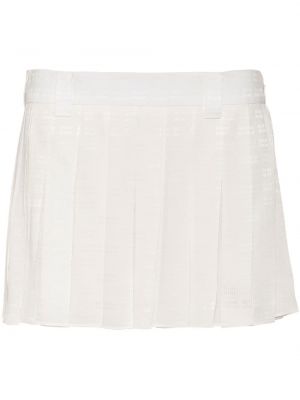 Plisované žakárové mini sukně Miu Miu bílé