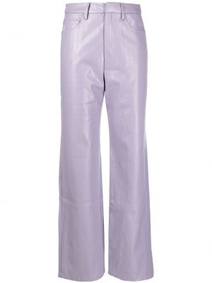 Pantaloni dritti di pelle Rotate viola