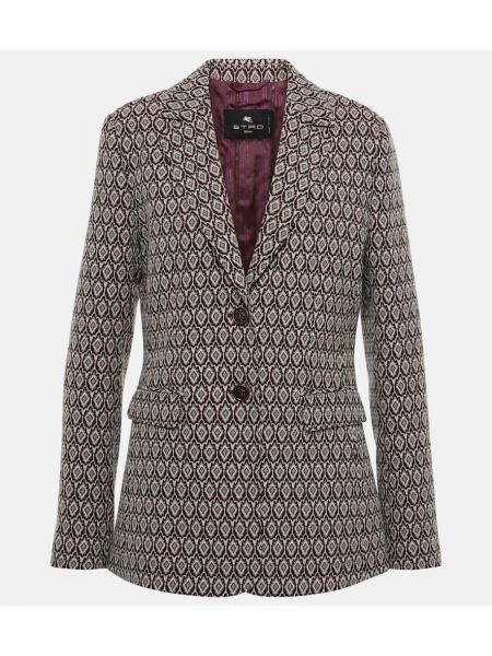 Tryckt bomull blazer Etro