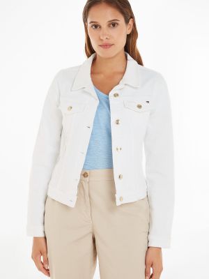 Приталенная джинсовая куртка Tommy Hilfiger белая