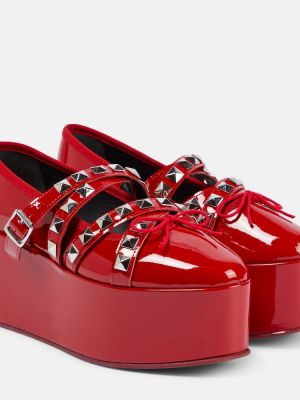 Szegecses platform talpú balerina cipők Noir Kei Ninomiya piros