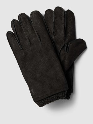 Rękawiczki skórzane Polo Ralph Lauren czarne