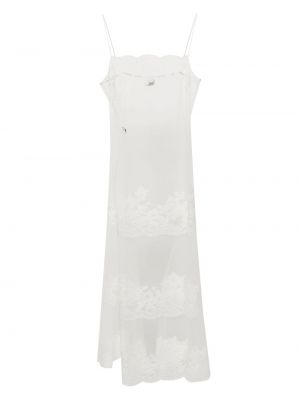 Μάξι φόρεμα με διαφανεια με δαντέλα Carine Gilson λευκό