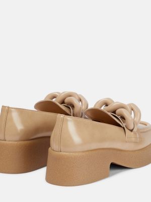 Pantofi loafer din piele din piele ecologică Stella Mccartney bej
