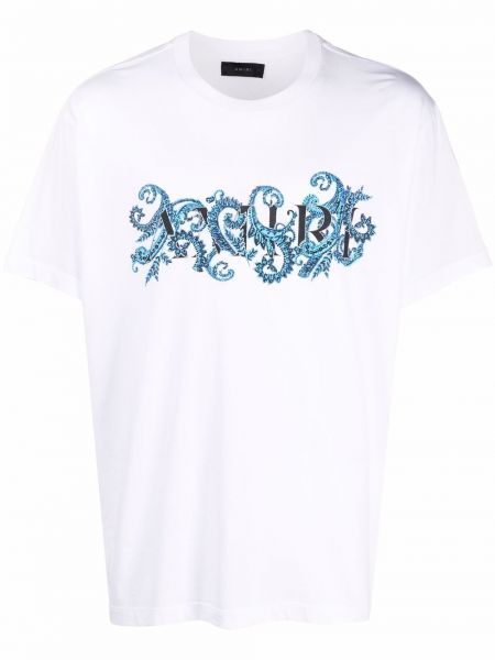 Camiseta de cachemir con estampado de cachemira Amiri blanco