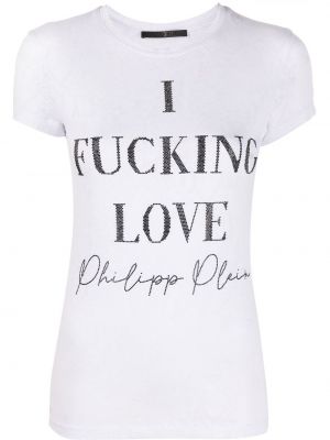 Bomuld t-shirt Philipp Plein hvid