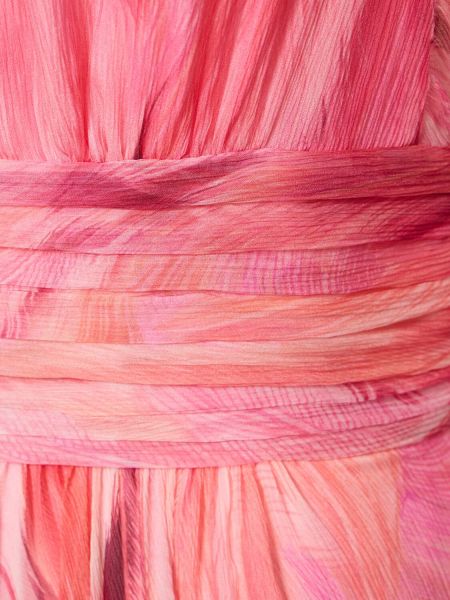 Μεταξωτή μάξι φόρεμα από σιφόν Roberto Cavalli ροζ