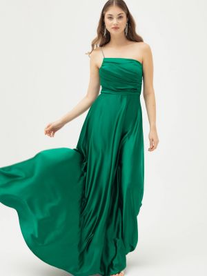 Saténové večerní šaty Lafaba zelené