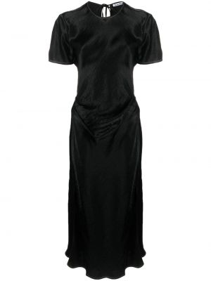 Saténové šaty Acne Studios čierna