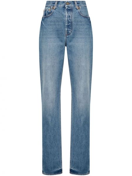 Modré straight fit džíny s vysokým pasem Jacquemus
