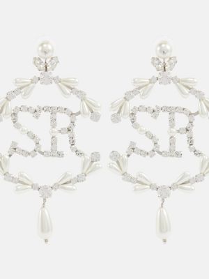 Křišťálové náušnice s perlami Simone Rocha bílé