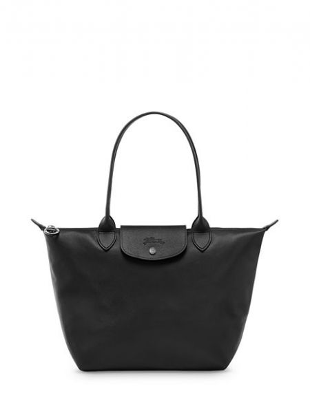Кожаная сумка через плечо Longchamp черная