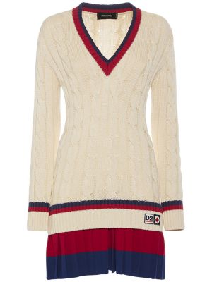 Mini vestido de algodón con escote v Dsquared2