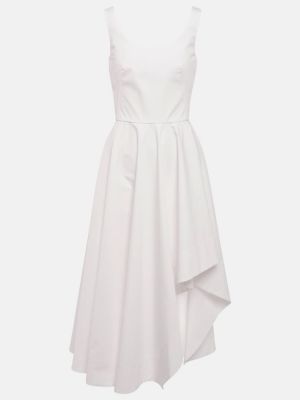 Βαμβακερή μίντι φόρεμα Alexander Mcqueen λευκό