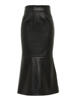 Kožená sukňa z ekologickej kože Staud čierna