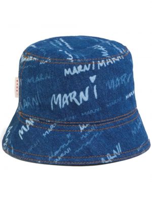 Raštuotas kepurė Marni mėlyna