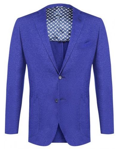 Кашемировый шелковый пиджак Zilli синий