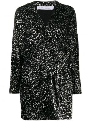 Vestido de cóctel leopardo Iro negro
