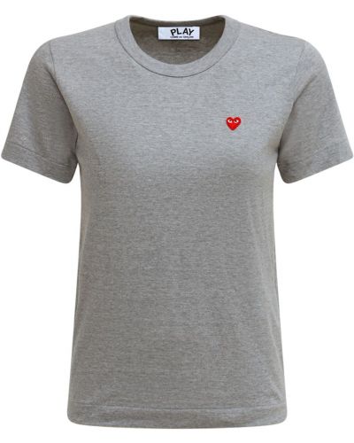 Bavlněné tričko s výšivkou se srdcovým vzorem Comme Des Garçons Play