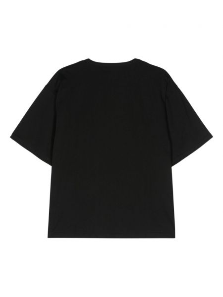 Raštuotas medvilninis marškinėliai Société Anonyme juoda