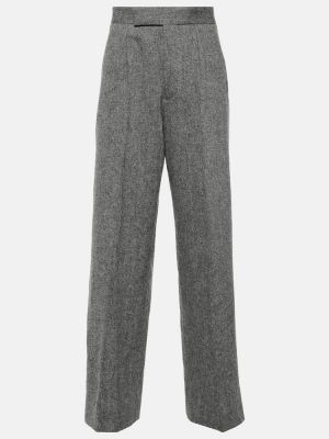 Vlněné rovné kalhoty Vivienne Westwood šedé