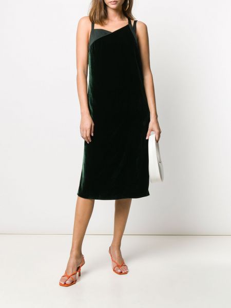 Aksamitna sukienka wieczorowa Helmut Lang zielona