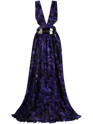 Φλοράλ μάξι φόρεμα από σιφόν με σχέδιο Philipp Plein