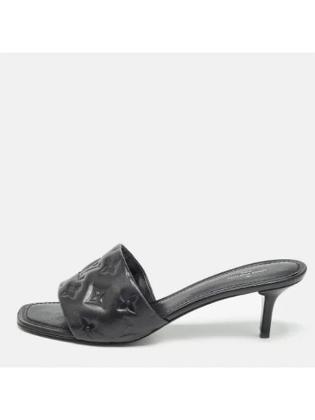 Sandalias de cuero retro Louis Vuitton Vintage negro