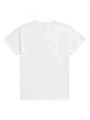Raštuotas medvilninis marškinėliai Ralph Lauren Rrl balta