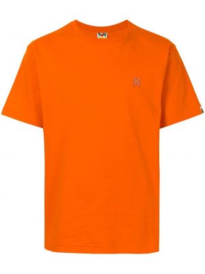 Bomull brodert t-skjorte A Bathing Ape® oransje