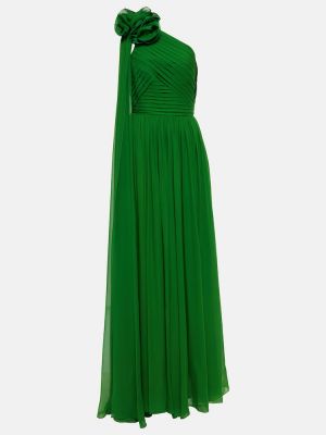 Hedvábné dlouhé šaty Elie Saab zelené