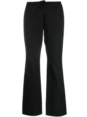 Čipkované šnurovacie nohavice Prada Pre-owned čierna
