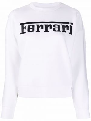 Sweatshirt mit stickerei Ferrari weiß