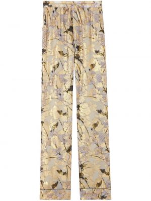 Pantaloni a fiori St. John beige