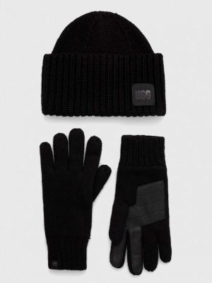 Вълнени ръкавици Ugg черно