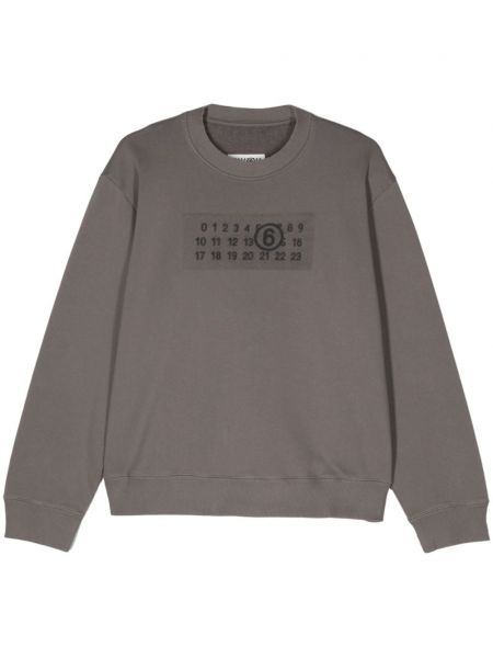 Sweatshirt aus baumwoll mit print Mm6 Maison Margiela grau
