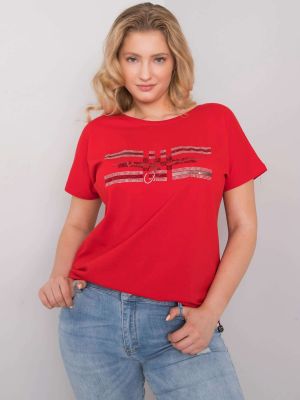 Pruhované tričko Fashionhunters červené
