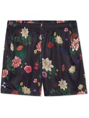 Pantaloni scurți cu model floral cu imagine John Elliott negru