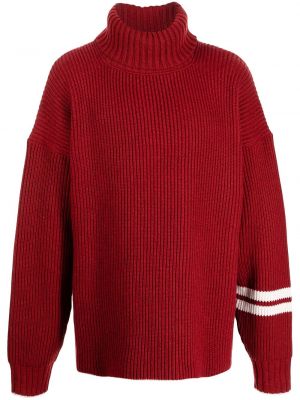Плетен пуловер на райета Uniforme червено
