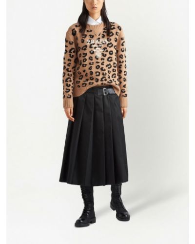 Pullover mit leopardenmuster Prada