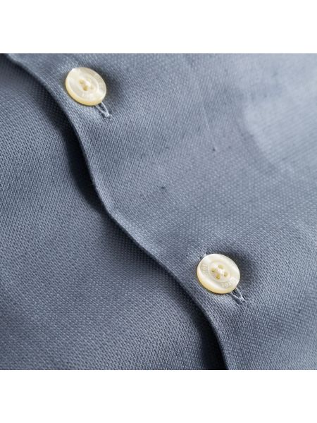 Camisa de lino de algodón Forét azul