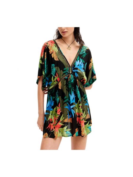 Mini vestido con estampado tropical Desigual