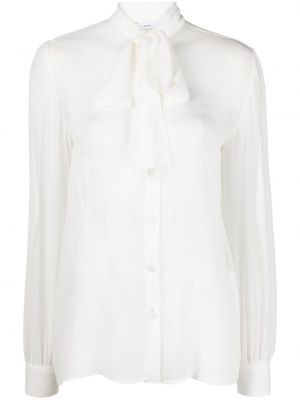Bluză cu funde de mătase Lardini alb