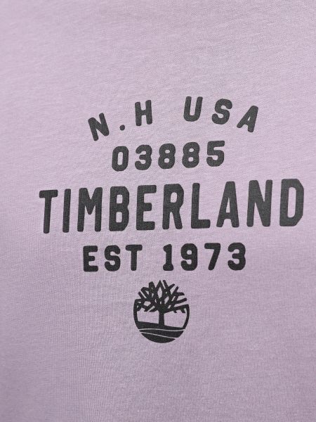 Хлопковая футболка из лиоцела Timberland фиолетовая