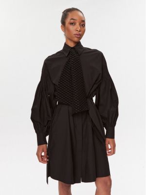 Voľné priliehavé košeľové šaty Karl Lagerfeld čierna