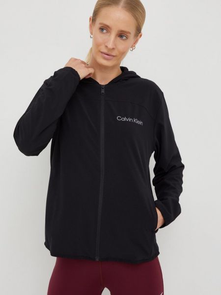 Tréninková bunda Calvin Klein Performance Ck Essentials černá barva, přechodná Tréninková bunda Calvin Klein Performance Ck Essentials černá barva, přechodná